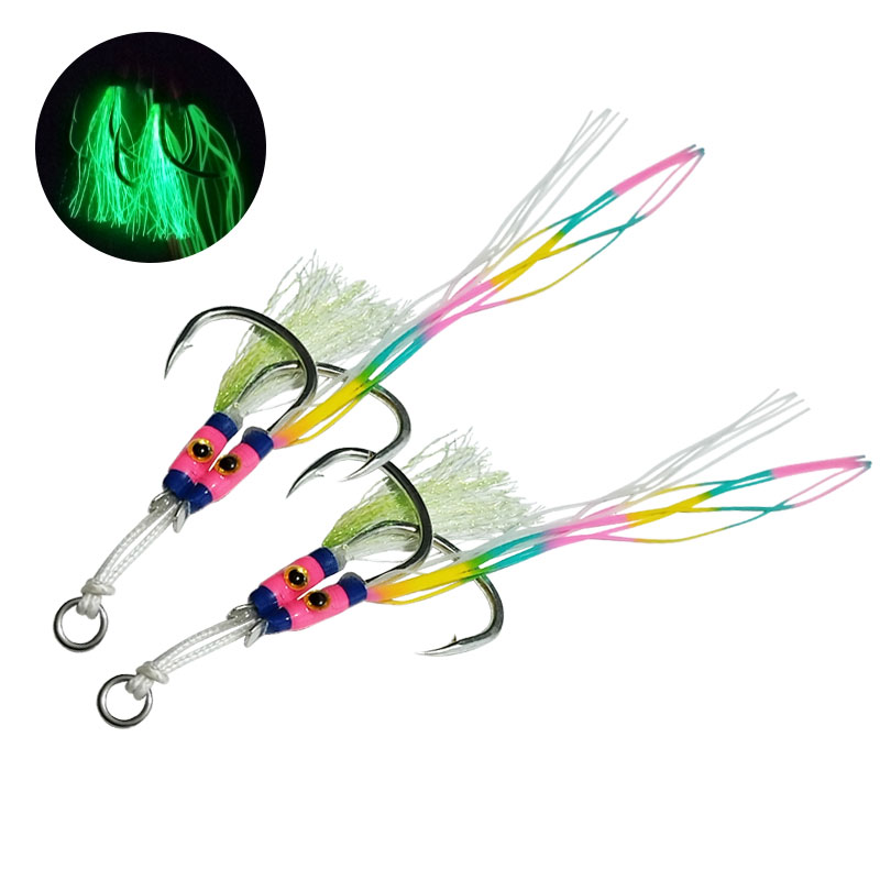 Jigger Double Sided - 2 çift/torba Glow Jig Yem Kancaları