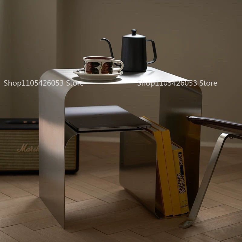 Home Bar Shelf - Orta Çağ, Bauhaus, Paslanmaz Çelik, Yan