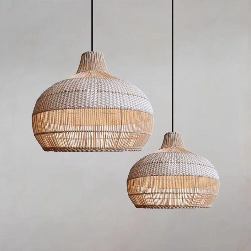 Home Bar And Counter - Japon Wabi Sabi Rattan Örgülü Sarkıt
